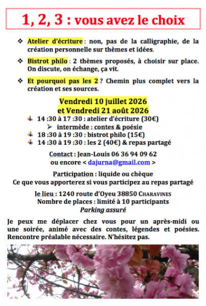 Atelier d&rsquo;écriture